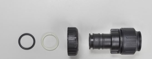 Clack V3007-17 Adapter - 1 Inch John Guest Quick Connect - Straight — exact manufacturer-source image; offered single unit or named kit shown